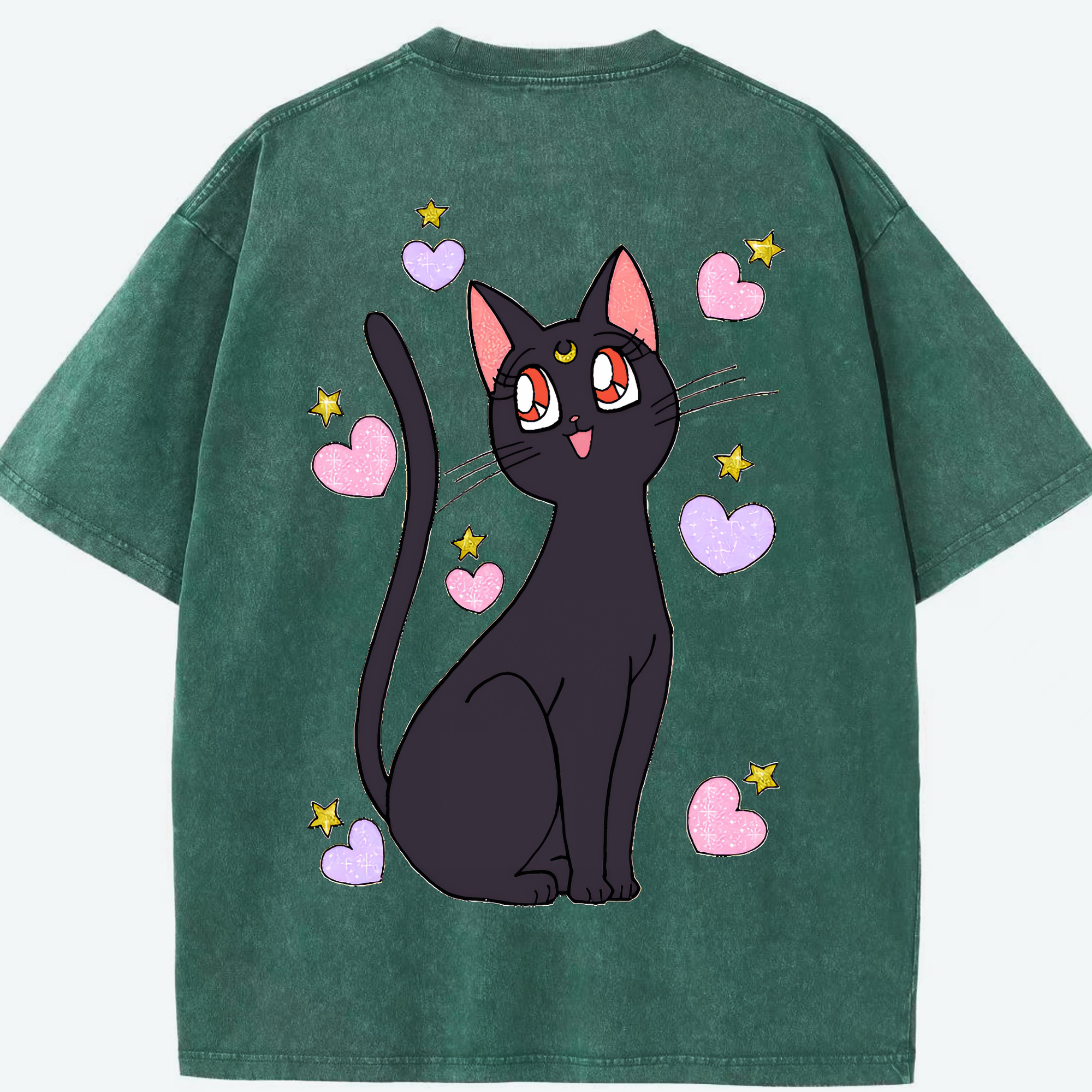 （画像用） 美少女戦士セーラームーン Sailor Moon 綿100% ヴィンテージ風 半袖Tシャツ（背面プリント）